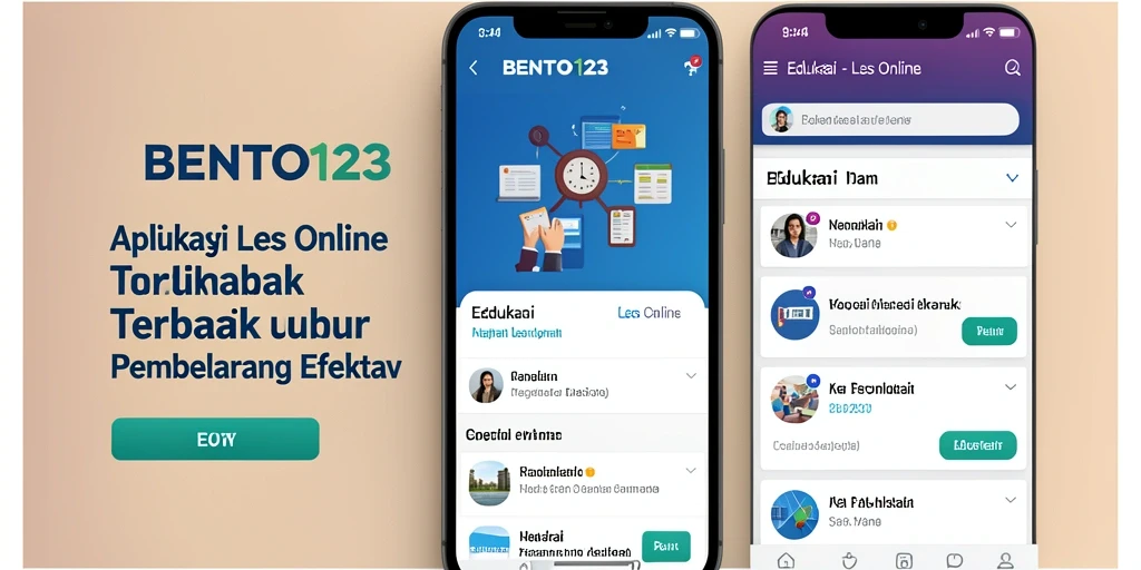 Antarmuka BENTO123 yang intuitif untuk belajar Les Online.