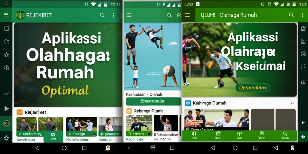 Antarmuka REJEKIBET yang menampilkan berbagai latihan olahraga rumah.