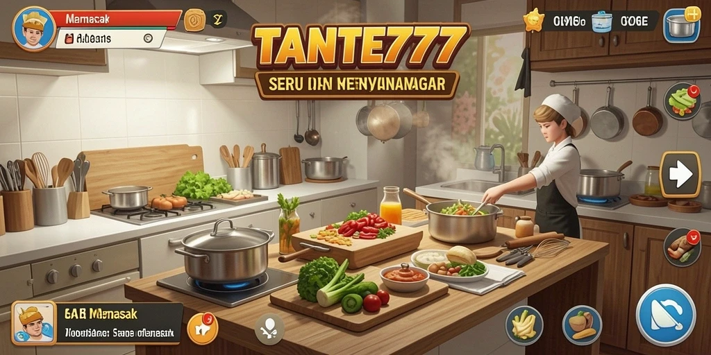 Tampilan antarmuka TANTE777 dengan berbagai resep masakan.