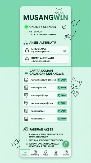 Tampilan link alternatif musangwin
