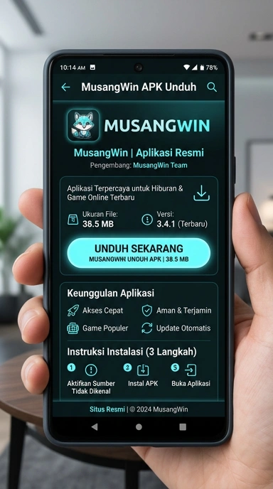 Tampilan halaman APK musangwin